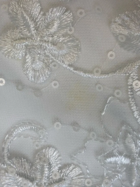 Adrianna Papell white sequins Floral V-Neck Sheath Dress - Picture 11 of 12